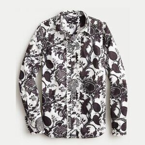 Ruffled Slim Shirt in Ratti Sunflower Floral Print (Sz 6), EXC Condition